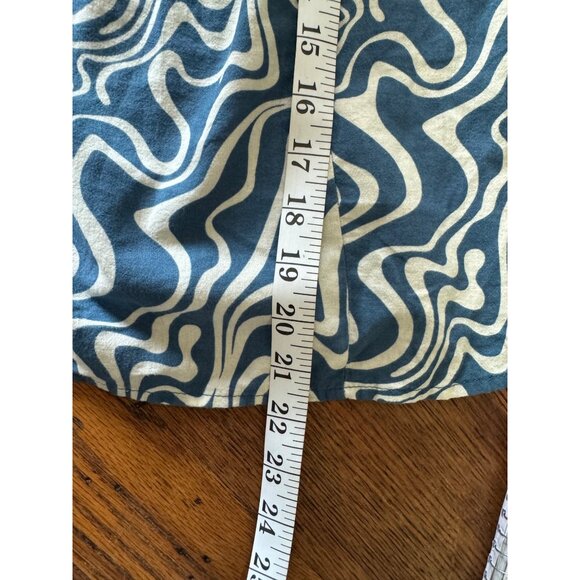 Ava & Viv Size X(14) Blue White Peasant Top Puff Sleeves Smocked Back - Picture 5 of 7